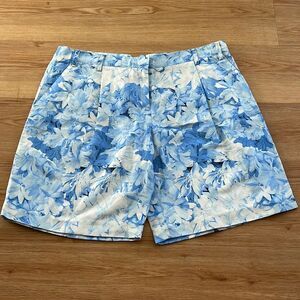 New with Tags Tibi Tailored Floral Blue Shorts